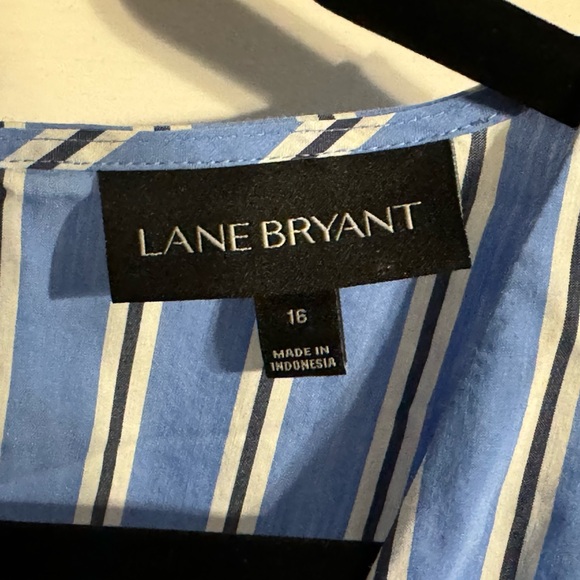 Blue and white striped v neck dress - Picture 6 of 9